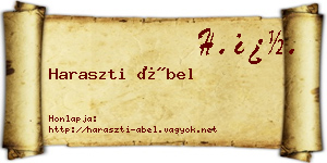 Haraszti Ábel névjegykártya
